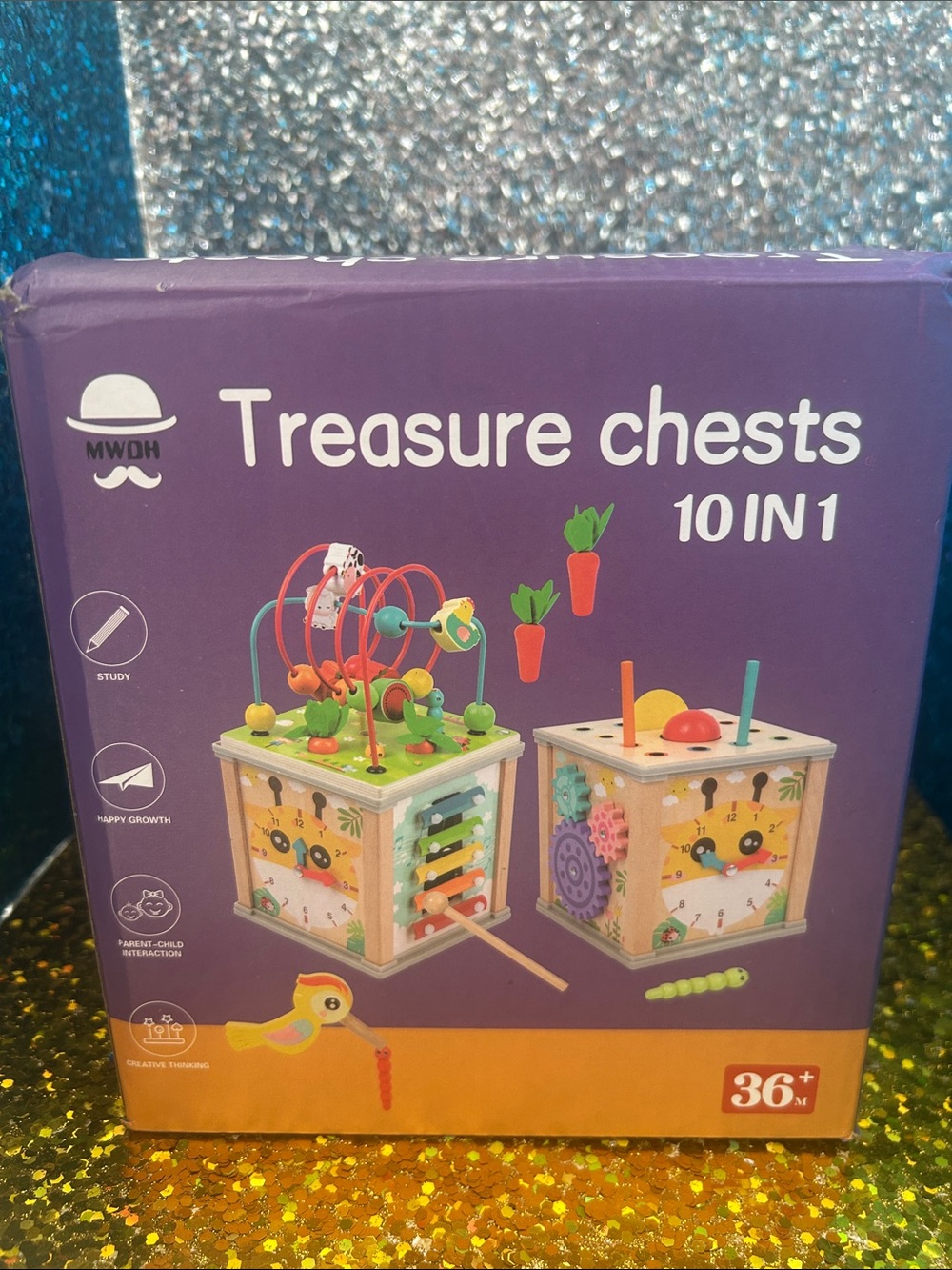 Wooden Multi-Activity Learning Cube with Bead Maze - Multi-Color - Picture 6 of 6